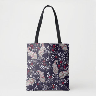 Tote Bag Paisley indien traditionnel, motif sans soudure.