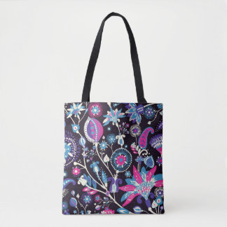 Tote Bag Paisley moderne : motif traditionnel oriental.