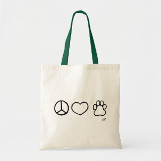 Tote Bag Paix, amour, chiens