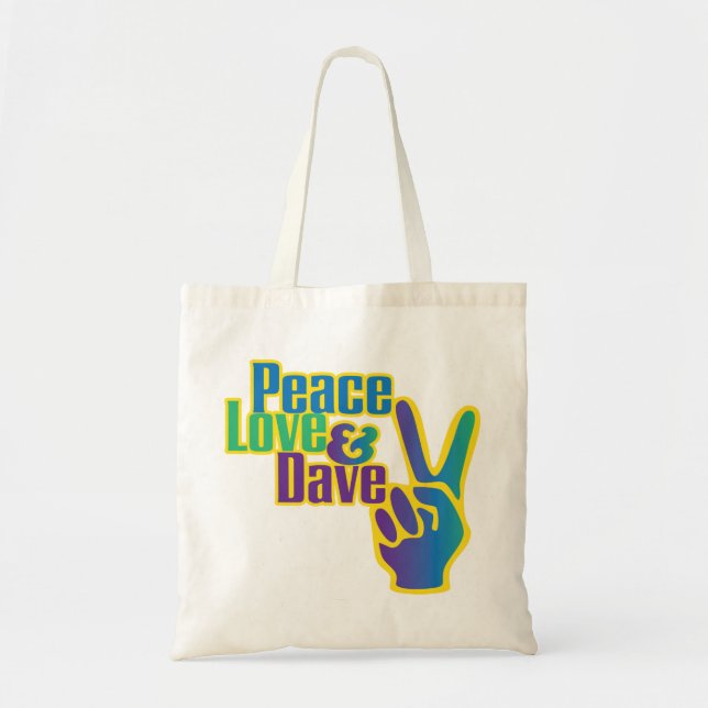 Tote Bag Paix, amour et Dave fourre-tout (Devant)