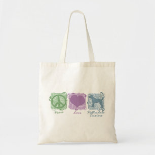 Tote Bag Paix, amour, et terriers en pastel de Patterdale