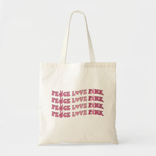 Tote Bag Paix amour rose (Devant)