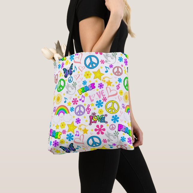Tote Bag Paix et amour (De près)