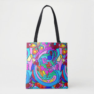 Tote Bag Paix et amour super et colorés