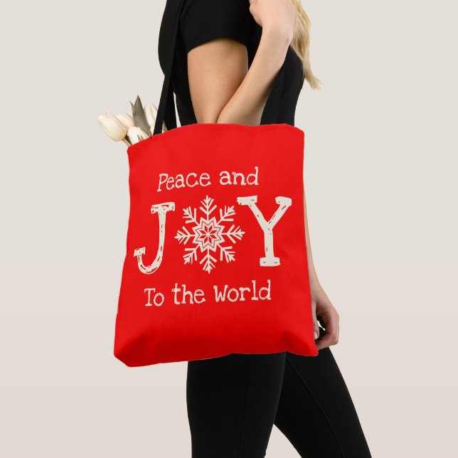 Tote Bag Paix et joie au monde Flocon de neige (De près)