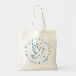 Tote Bag Paix sur la terre colombe bleu esthétique christia