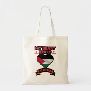 Tote Bag Palestine Coeur Drapeau Amour Soutien Liberté Fier