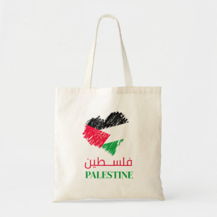 Tote Bag Palestine flag heart Palestinian Customized  