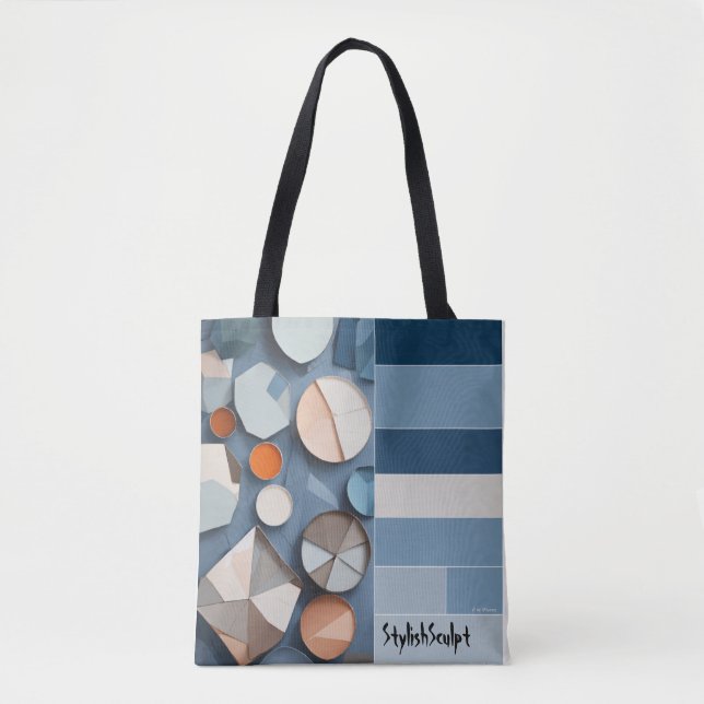 Tote Bag Palette de couleur polygonale froide (Devant)
