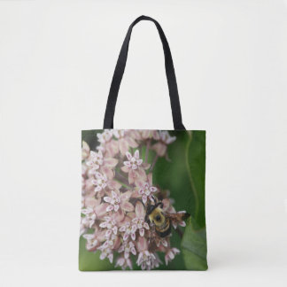 Tote Bag Pâlissez - les pétales roses avec l'abeille