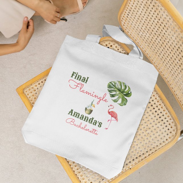 Tote Bag Palm Springs Dernière Flamingle Bachelorette Party (Créateur téléchargé)