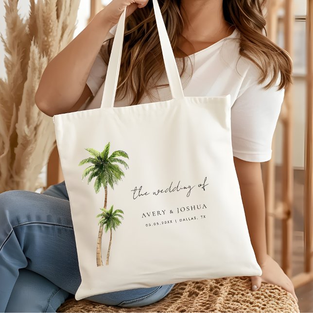 Tote Bag Palm Tree Destination Tropicale Mariage Faveur (Créateur téléchargé)
