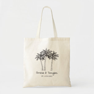 Tote Bag Palm Tree moderne Mariage Cadeaux de bienvenue tro