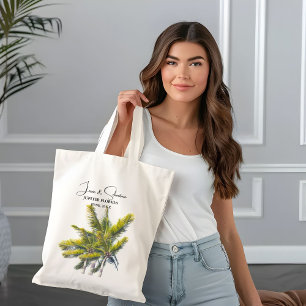 Tote Bag Palm Tree Plage tropicale Mariage Bienvenue