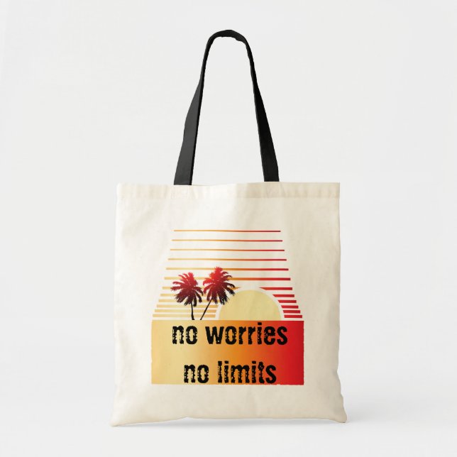 Tote Bag Palm Tree Stylisé Sunset Beach Tropical (Devant)