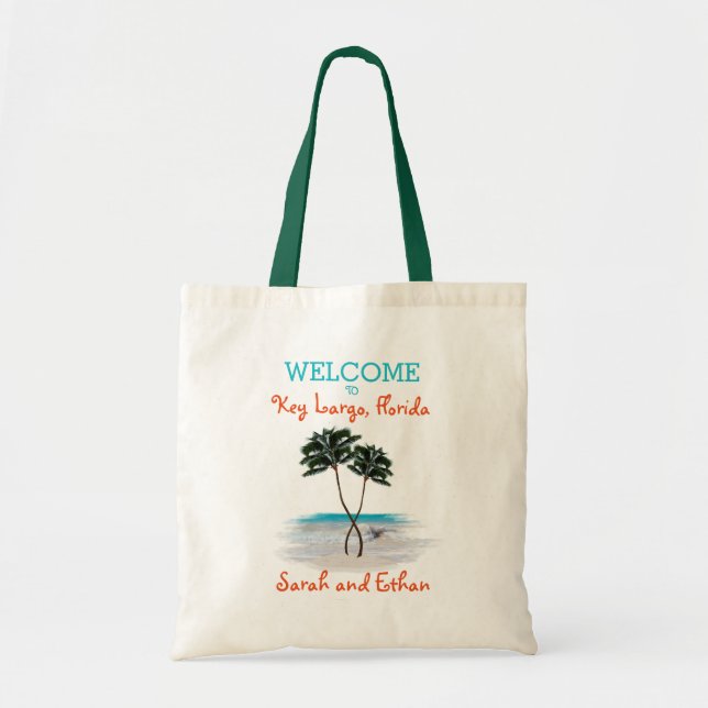 Tote Bag Palm Trees Week-end Mariage Bienvenue (Devant)