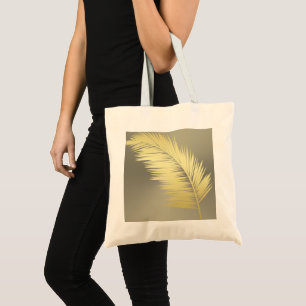 Tote Bag Palm Tropical d'or feuille