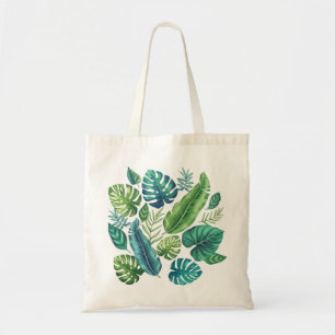 Tote Bag Palm vert et Turquoise Tropical Banana Monstera Fe