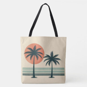 Tote Bag Palmier tropical rétro/vintage