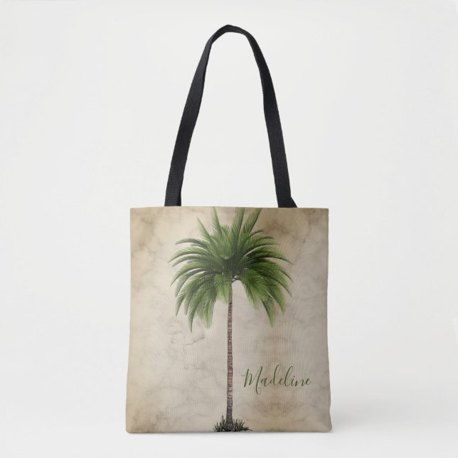 Tote Bag Palmier Tropical Vintage Élégant (Devant)