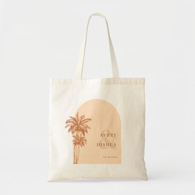Tote Bag Palmiers en terre cuite Ampersand Boho Wedding Fav (Devant)