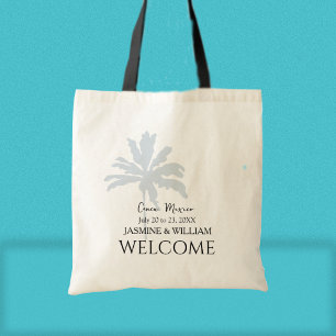 Tote Bag Palmiers modernes Destination Mariage Bienvenue