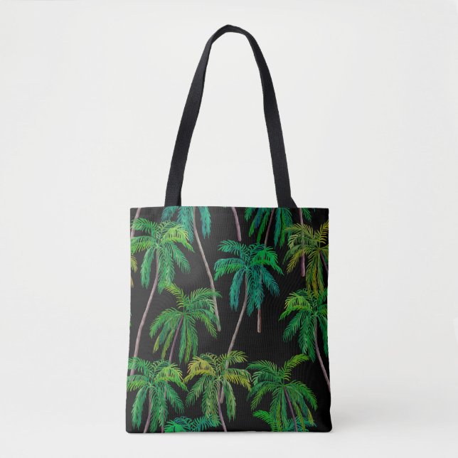 Tote Bag Palmiers : Motif d'été acrylique. (Devant)