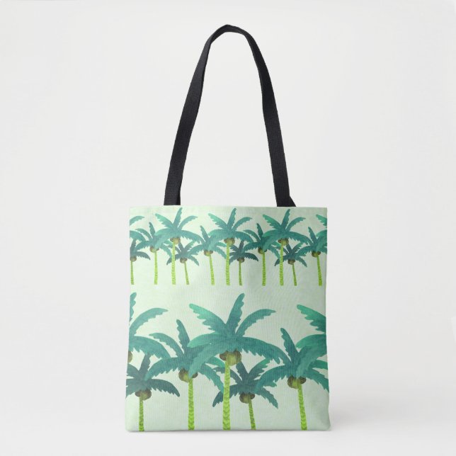 Tote Bag Palmiers tropicaux : Ruban imperméable. (Devant)