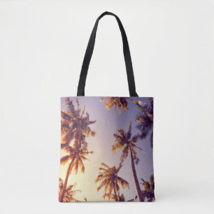 Tote Bag Palmiers vintages Ciel bleu