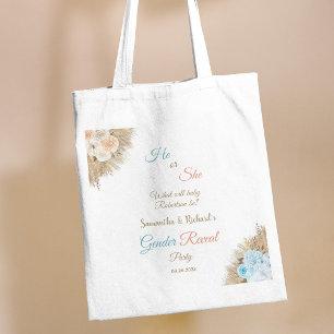 Tote Bag Pampas Herbe Élégant Baby shower de révélation de
