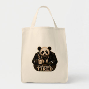 Tote Bag Panda amateur de café professionnellement fatigué