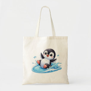 Tote Bag Panda de surf noir et blanc cool Imprimer