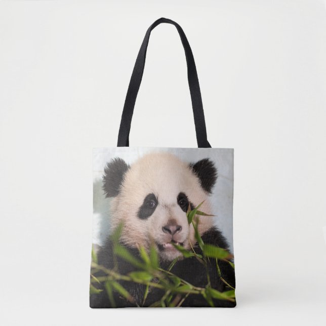 Tote Bag Panda géant penché contre le mur (Devant)