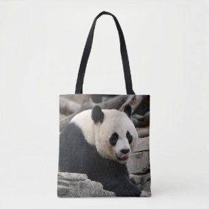 Tote Bag Panda géant sur des roches