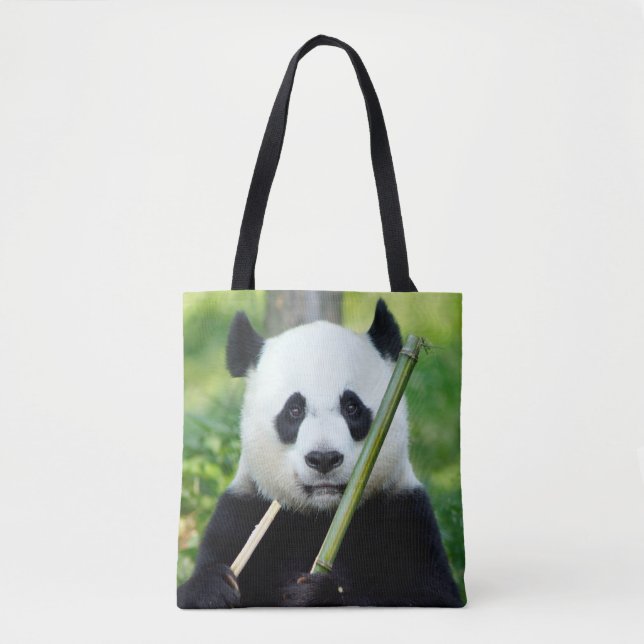 Tote Bag Panda géant tenant du bambou (Devant)