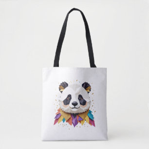 Tote Bag Panda Jouer adorable animal amusant coloré Joyeux