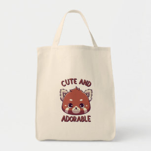 Tote Bag Panda rouge mignonne et adorable