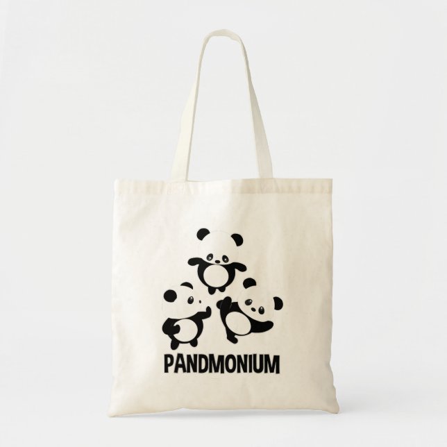 Tote Bag Pandamonium TShirt Funny Panda Bear Pun Tee (Devant)