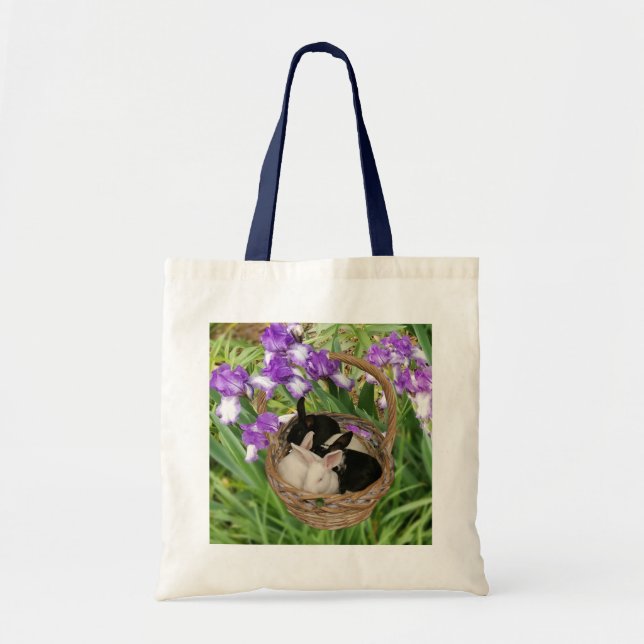 Tote Bag Panier adorable de lapins (Devant)