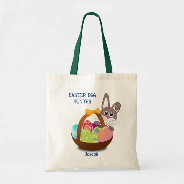 Tote Bag Panier de chasse aux oeufs de Pâques de lapin (Devant)