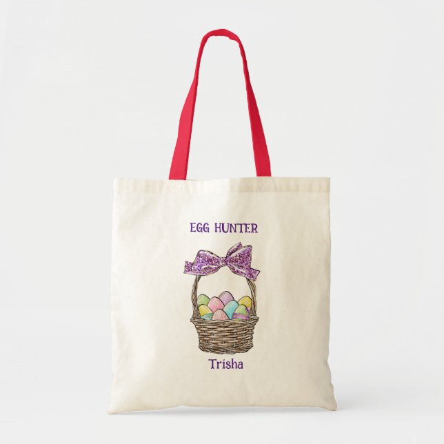 Tote Bag Panier de Pâques délice personnalisable (Devant)