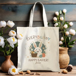 Tote Bag Panier d'oeufs de lapin de Pâques ID1013