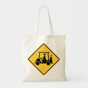 Tote Bag Panneau d'avertissement de chariot de golf