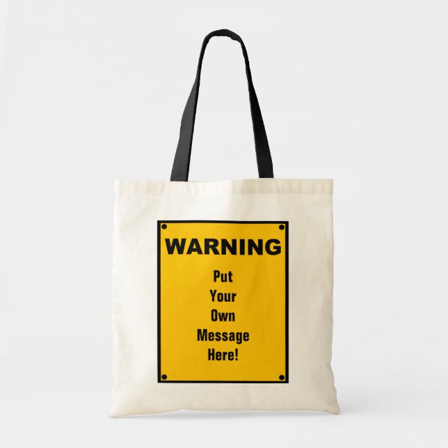 Tote Bag Panneau d'avertissement personnalisé (Devant)