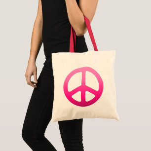 Tote Bag Panneau de paix rose