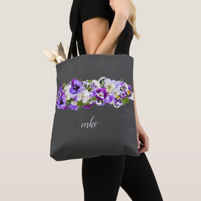 Tote Bag Pansies colorées Fourre-tout (De près)