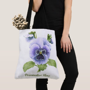 Tote Bag Pansies violettes
