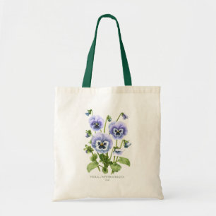 Tote Bag Pansies violettes Art botanique
