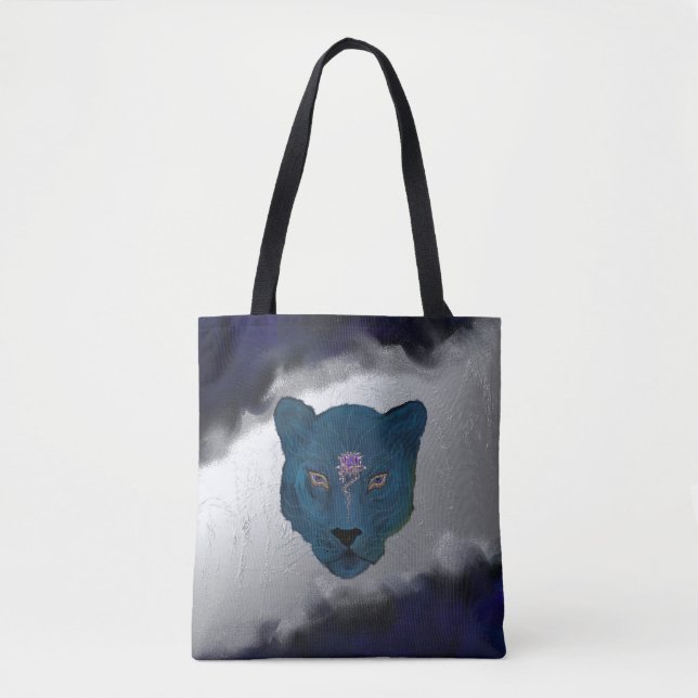 Tote Bag Panthère mystique avec Géode (Devant)