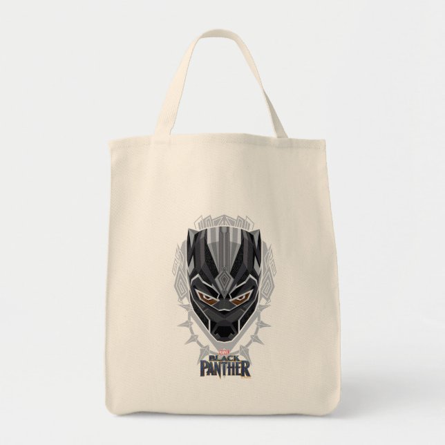 Tote Bag Panthère noire | Emblème de tête de panthère noire (Devant)